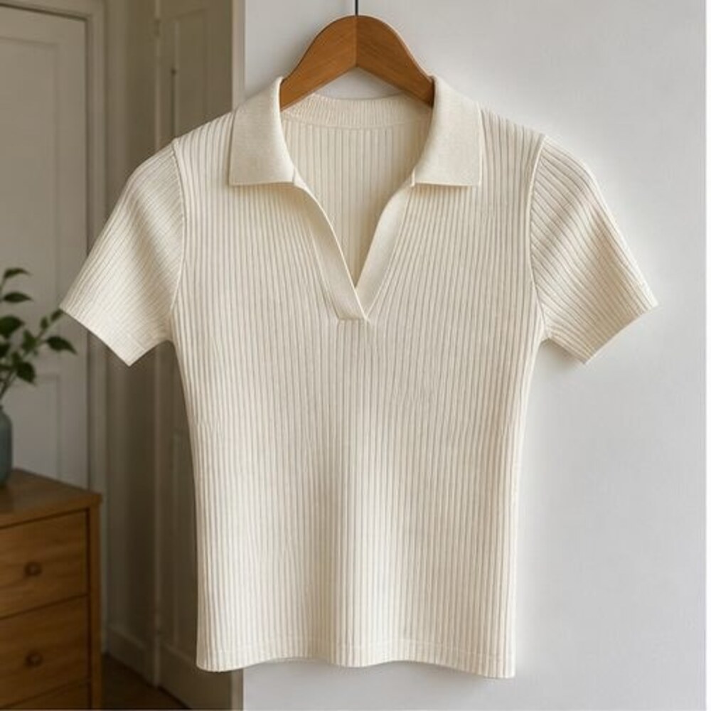 Navy Button Blouse